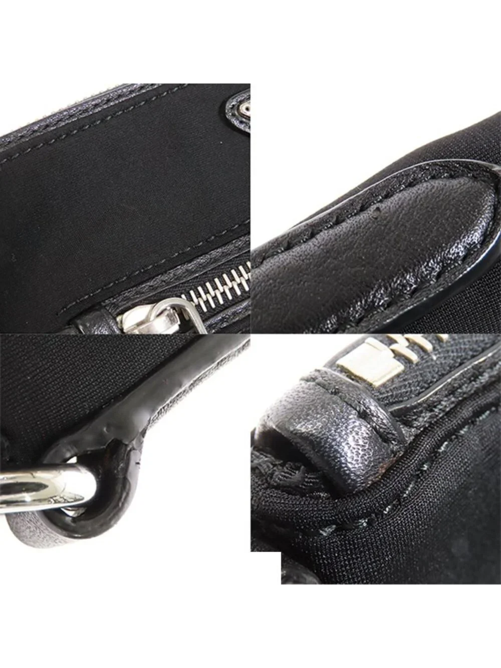 Prada Pochette Black Nylon Leather Triangle Logo 2-Way Shoulder Bag